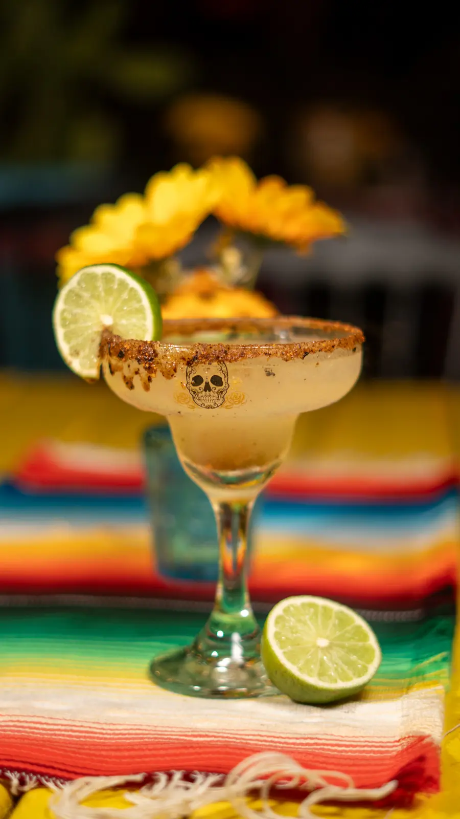 Margarita con sal de calavera